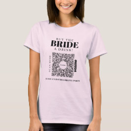 Camiseta Código QR da Bachelorette Venmo Compre uma bebida 