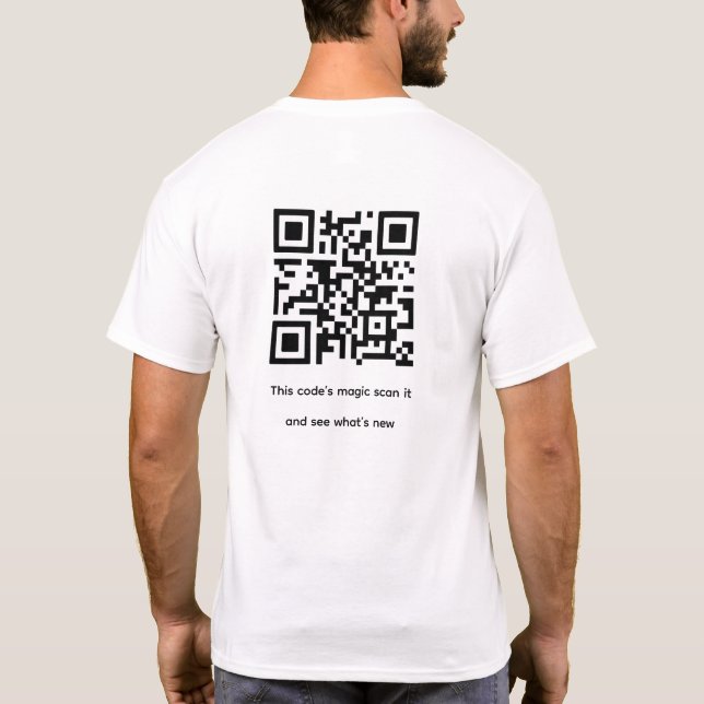 Camiseta Código QR de acesso direto para o armazenamento on (Verso)