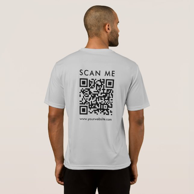Camiseta Código QR de business digitalizável significa Impr (Parte Traseira Completa)