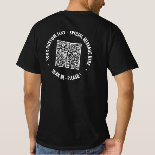 Camiseta Código QR de cor Texto personalizado Sua Modelo de
