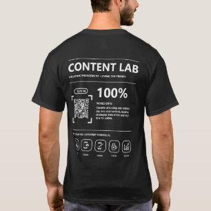Camiseta Código QR de Fatos Nutricionais de Criador de Cont