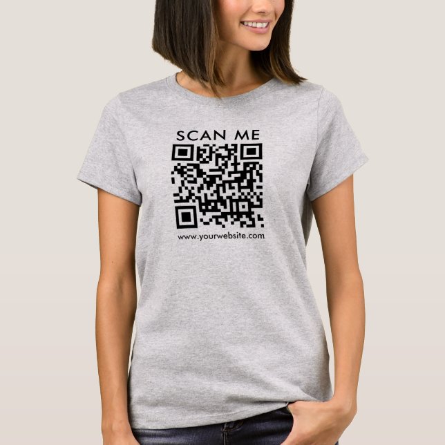 Camiseta Código QR Digitalizar para mim mulheres Aço fronta (Frente)