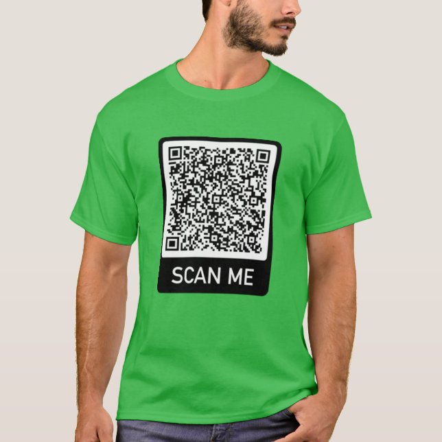 Camiseta Código QR - Digitalize-me com T-Shirt Moderno Pers (Frente)