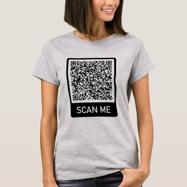Camiseta Código QR Digitalize-me Personalizado Seu Presente (Frente)
