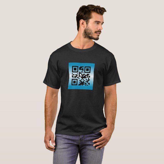 Camiseta Código QR® dizendo: BEM-VINDO (Frente Completa)