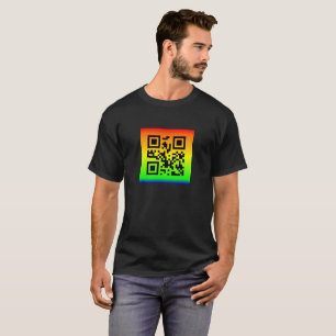 Camiseta Código QR® dizendo: FELICIDADE
