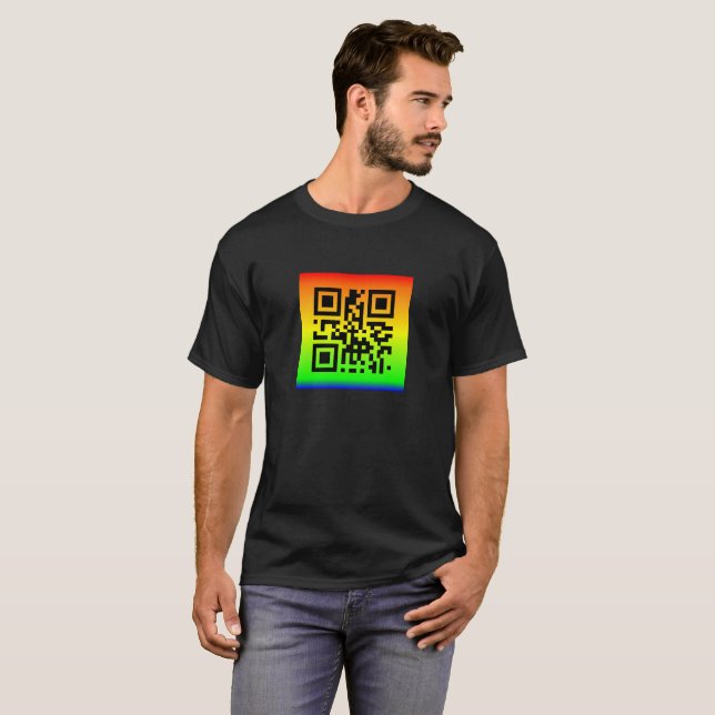 Camiseta Código QR® dizendo: PAZ (Frente Completa)