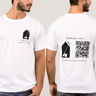 Camiseta Código QR do Logotipo do Serviço de Limpeza Modern