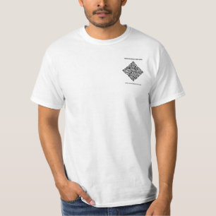 Camiseta Código QR e T-Shirt Comercial de Texto Personaliza