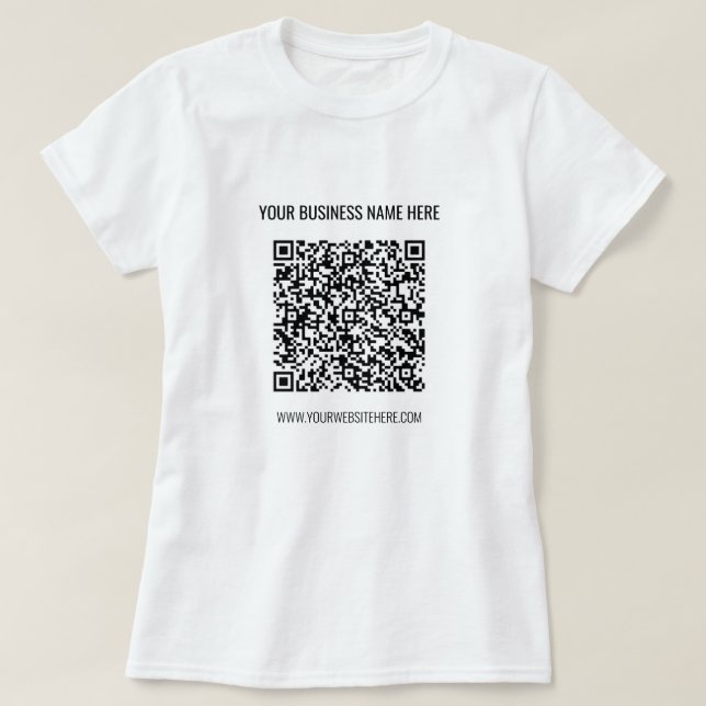 Camiseta Código QR e texto personalizado Oferta de T-Shirt  (Frente do Design)