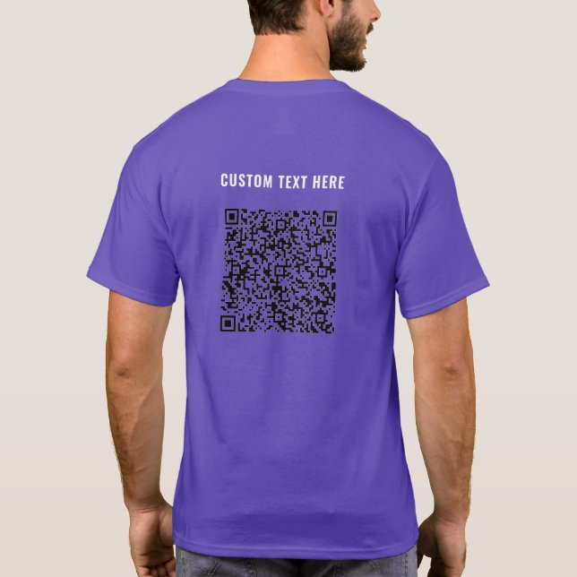 Camiseta Código QR e texto personalizado Sua Design (Verso)