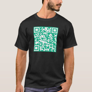 Camiseta Código QR editável Gera seu próprio   Teal Green