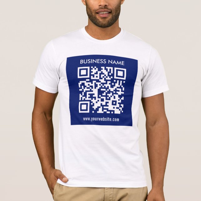 Camiseta Código QR editável (gerado instantaneamente) | Azu (Frente)