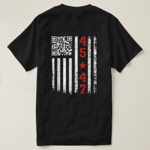 Camiseta Código QR Engraçado Presidente Trump 45/47 Trump D