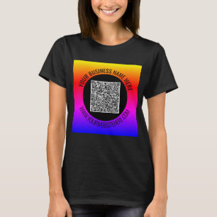 Camiseta Código QR Exemplo de T-Shirt comercial Texto perso