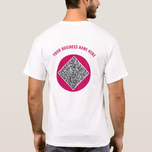 Camiseta Código QR Exemplo de T-Shirt comercial Texto perso