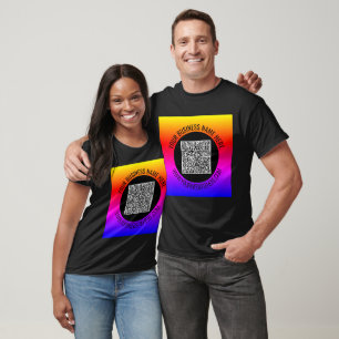 Camiseta Código QR Exemplo de T-Shirt comercial Texto perso