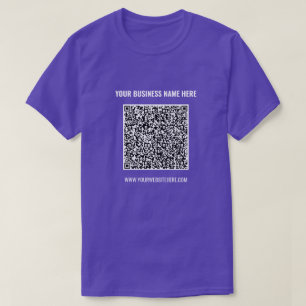 Camiseta Código QR Exemplo de T-Shirt comercial Texto perso