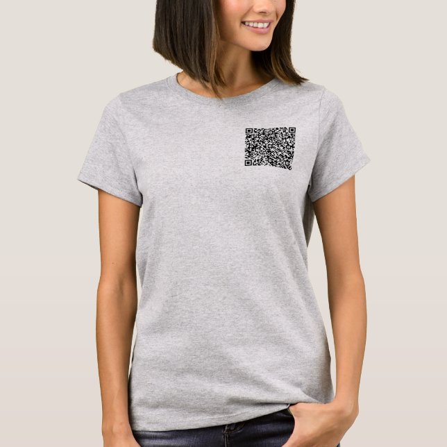 Camiseta Código QR Informações de verificação do seu própri (Frente)