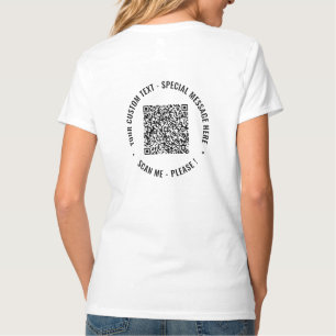 Camiseta Código QR Informações de verificação Texto persona