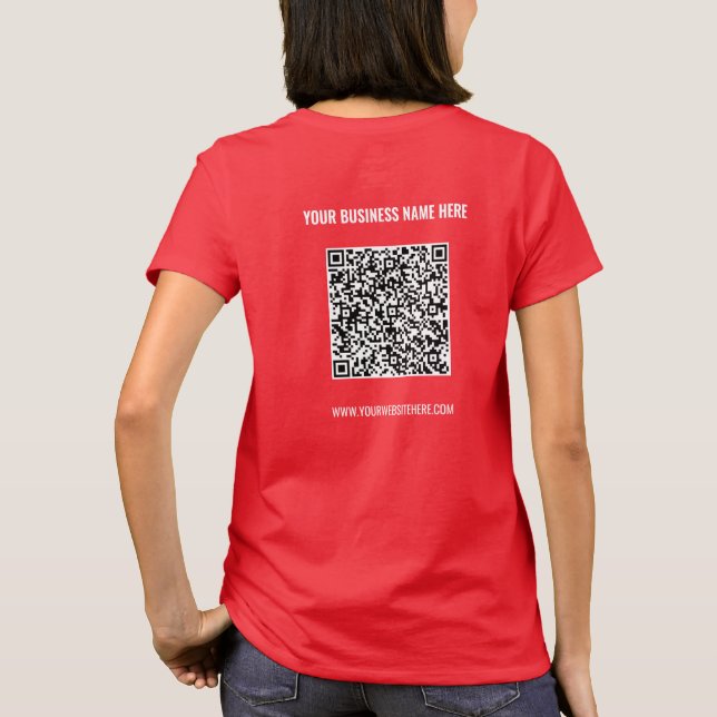 Camiseta Código QR Informações de verificação Texto persona (Verso)