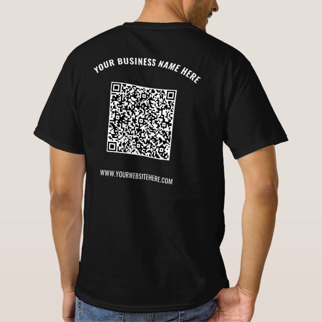 Camiseta Código QR Informações de verificação Texto persona (Verso)