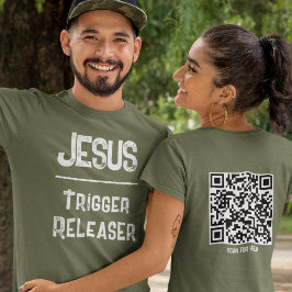 Camiseta Código QR Jesus Libertador Cristão