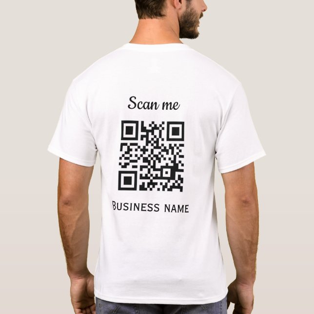 Camiseta Código QR Logotipo comercial Professional Black Mo (Verso)