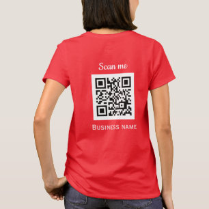 Camiseta Código QR Logotipo comercial Red Modern