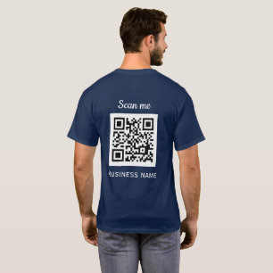 Camiseta Código QR Logotipo profissional Marinho azul