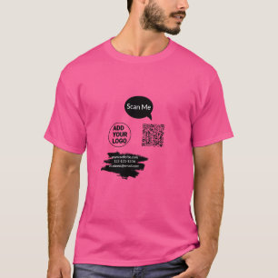 Camiseta Código QR minimalista simples adicionar logotipo n