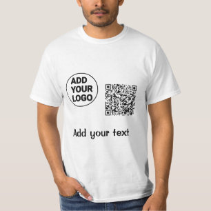 Camiseta Código QR minimalista simples adicionar logotipo n