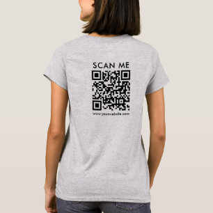 Camiseta Código QR para mulheres Analisar-me Cinza de aço I