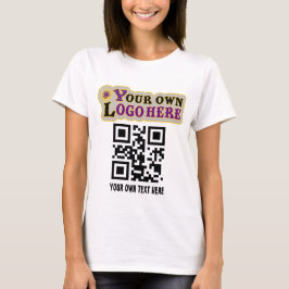 Camiseta Código QR personalizado e ou o logotipo da sua emp