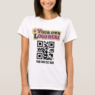 Camiseta Código QR personalizado e ou o logotipo da sua emp