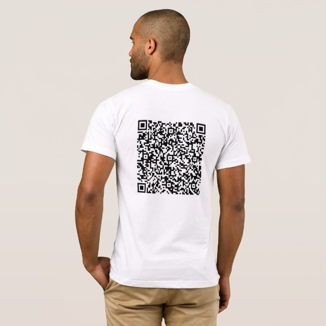 Camiseta Código QR personalizado Informações de verificação (Parte Traseira Completa)