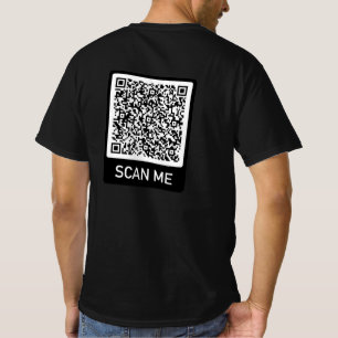 Camiseta Código QR personalizado Informações de verificação