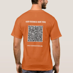 Camiseta Código QR personalizado Informações de verificação