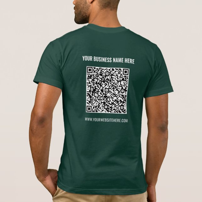 Camiseta Código QR personalizado Informações de verificação (Verso)