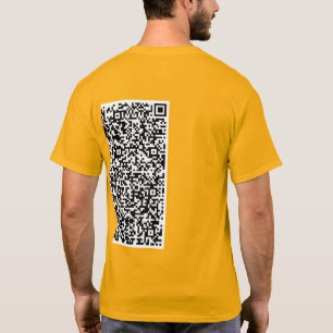 Camiseta Código QR personalizado Informações de verificação