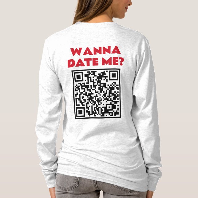 Camiseta Código QR Personalizado – Quer Namorar/Casar Comig (Verso)
