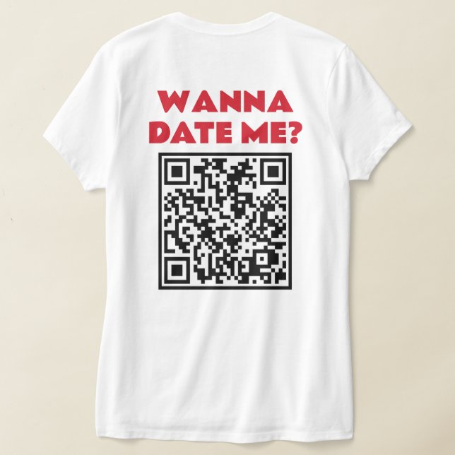 Camiseta Código QR Personalizado – Quer Namorar/Casar Comig (Postura das costas)