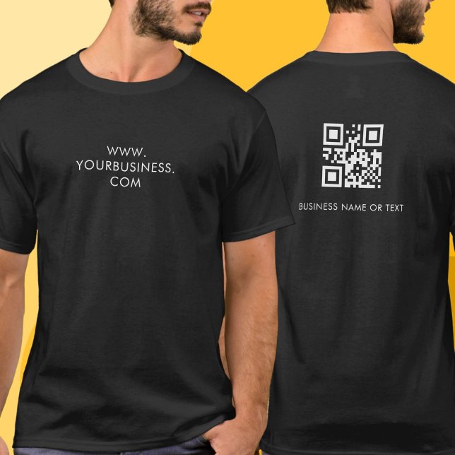 Camiseta Código QR Preto Personalizado Site Simples Moderno (Criador carregado)