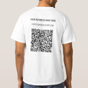 Camiseta Código QR Texto Personalizado T-Shirt Comercial Pe