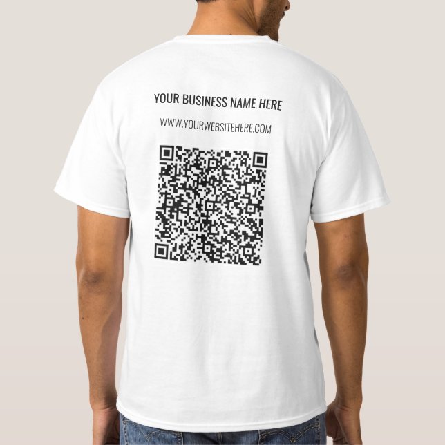 Camiseta Código QR Texto Personalizado T-Shirt Comercial Pe (Verso)
