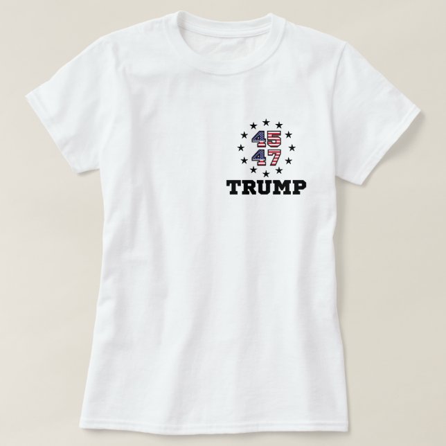 Camiseta Código QR Trump, Código QR de dança 45/47 Trump YM (Frente do Design)