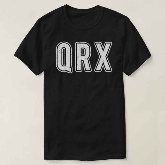 Camiseta Código QRX Q rádio de simulação de T-shirt essenci (Frente do Design)