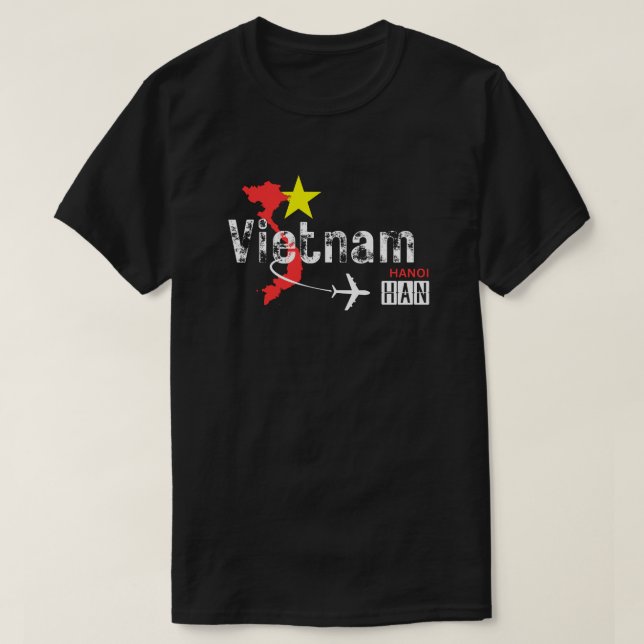 Camiseta Código T do Aeroporto de Hanói do Vietname (Frente do Design)