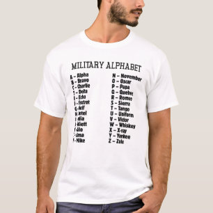 Camiseta Código Telefônico Alfabético Militar, Alpha Bravo.