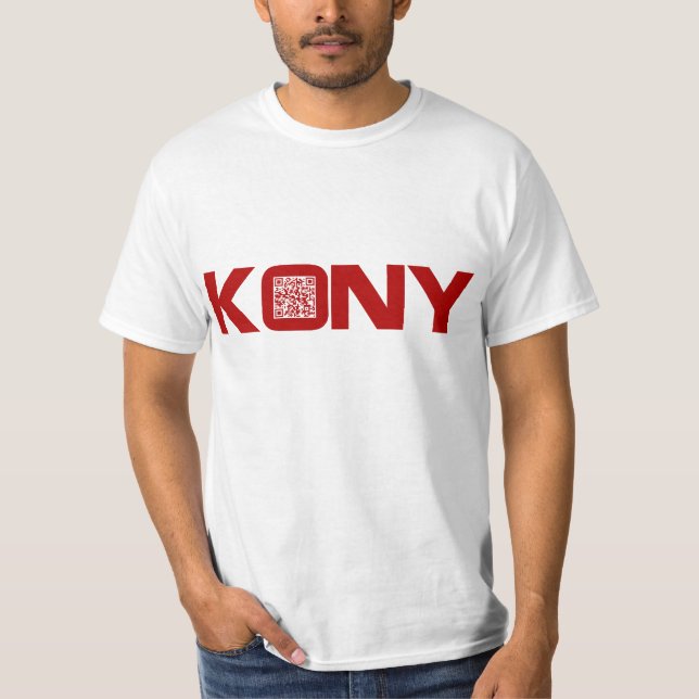 Camiseta Código video Joseph Kony do vermelho QR de Kony (Frente)